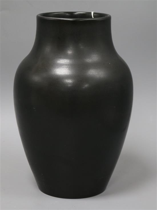 Edward Thomas Radford. A black Royal Lancastrian (Pilkington) vase c.1930 height 26.5cm